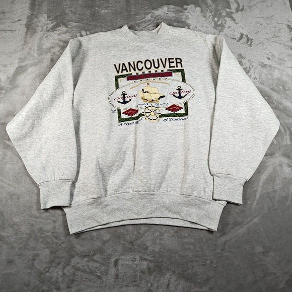 Fruit of the Loom Other - Vintage Vancouver Canada Sweatshirt Men Large Nautical Anchor Sailboat 90s